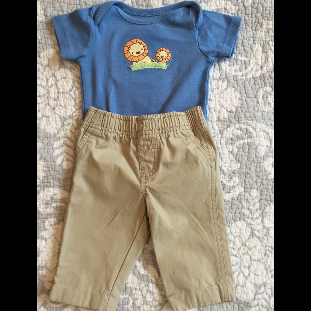 Gymboree bodysuit and Carter’s pants